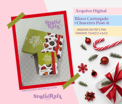 Kit Bloco + Chaveiro Post-it Natalino