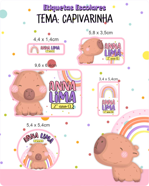 Etiquetas Volta As Aulas Capivara - comprar online