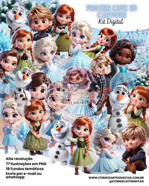Kit Digital - Frozen Cute 3D - comprar online