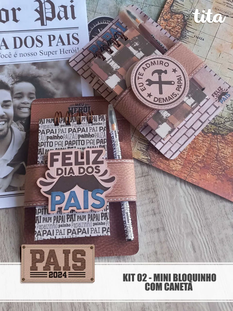 Dia dos Pais - Mini Bloquinho com Caneta