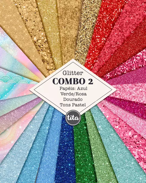 Kit Digital - Papéis Texturas Combo 02 - Glitter - comprar online
