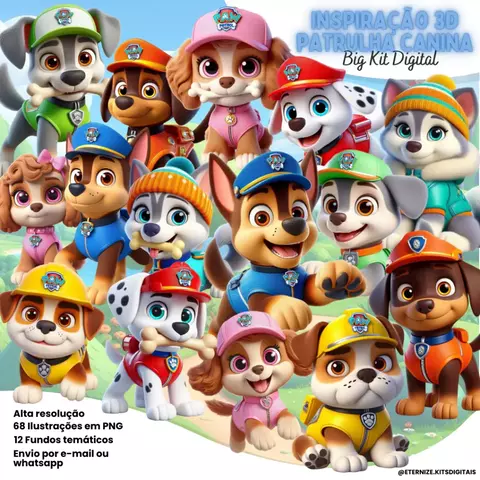 Kit Digital - Patrulha Canina 3D - comprar online