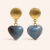 Brinco Coração Quartzo Azul Natural – Calma e Serenidade | Banho Dourado - comprar online