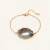 Pulseira com Chapa de Ágata Natural Banhada a Dourado - Equilíbrio, Proteção e Elegância