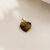 Mini Pingente Coração de Olho de Tigre Natural Dourado