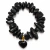 Pulseira de Turmalina Negra Natural com Pingente Coração – Proteção Energética, Segurança e Equilíbrio
