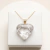 Pingente de Quartzo Cristal Natural Coração com Banho Dourado - comprar online