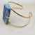 Bracelete Ajustável Banhado a Ouro 18K com Cianita Azul Natural – Proteção e Comunicação na internet