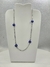 Choker de aço inox hipoalergênico patuá c/ olho grego azul marinho 45 cm