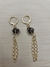 Brinco Click com Correntes e Pedra Natural Obsidiana Negra - comprar online