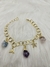 Pulseira Mix de Cristais com Elo Português – Banhada a Ouro 18K (Quartzo Rosa - Água Marinha-Ametista) na internet