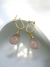 Brinco Mini Argola Oval com Quartzo Rosa - Amor e Harmonia.