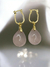 Brinco Mini Argola Oval com Quartzo Rosa - Amor e Harmonia. na internet
