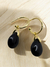Brinco Mini Argola com Obsidiana Negra – Banhado a Ouro 18K -Proteção e Purificação. - comprar online