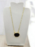 Escapulário Banhado a Ouro 18k com Pedra Natural de Obsidiana Negra e Medalha com Mantra Ho'oponopono