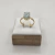 Anel Ajustável Água Marinha Lapidada Banhado a Ouro 18K – Elegância e Leveza Natural