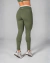 Calça Duo Street Verde Militar - Alta compressão, Cós largo, Pala em Off White - Fira Fitwear