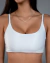 Top Lumi Shine Branco - Alças finas, Alta compressão, Torcido nas costas