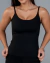 Blusa Sweet Soft Plus Preta - Alças Finas, Tecido Duplo, Média compressão