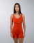 Macaquinho Vibe Shine Terracota - Média compressão, Bolsos Laterais, Cós largo - Fira Fitwear