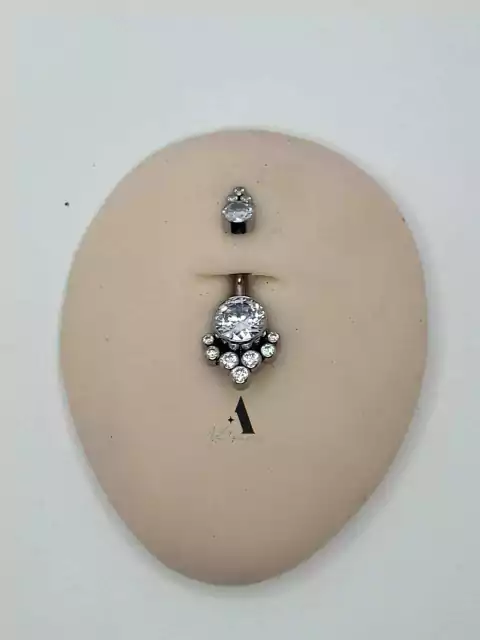 Umbigo titânio 7 pedras inferiores TN0080