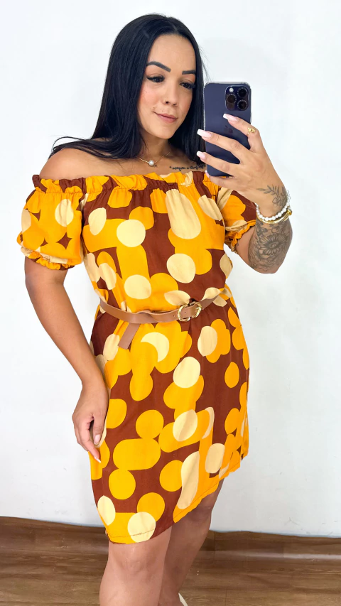 Vestido ciganinha - Marrom - comprar online