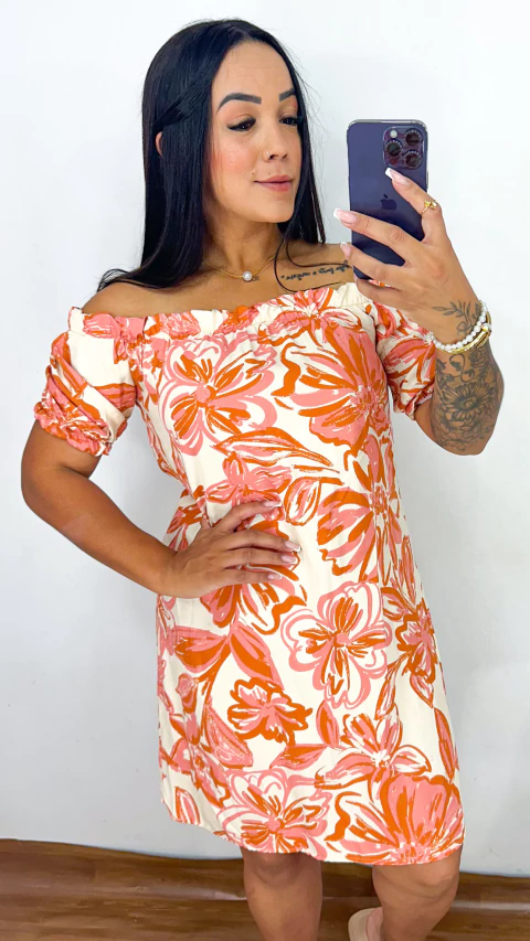 Vestido ciganinha - Flor Rosa - comprar online
