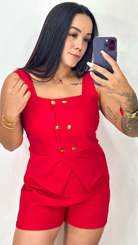 Macaquinho Vanessa - Vermelho - comprar online