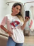 Camiseta T-shirt Tam G/GG - Cor Off - Hello Kitty Cherry