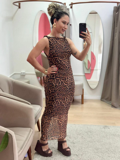 Vestido Tule - Onça