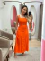 Vestido Alfaitaria com Bolso - Laranja - comprar online