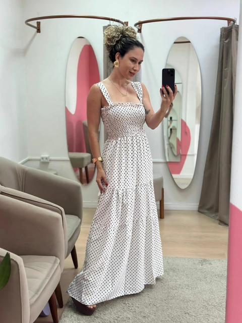 Vestido Poá - Branco