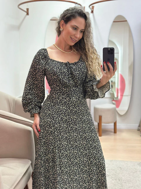 Vestido Liberty Plus com Manga Longa - comprar online