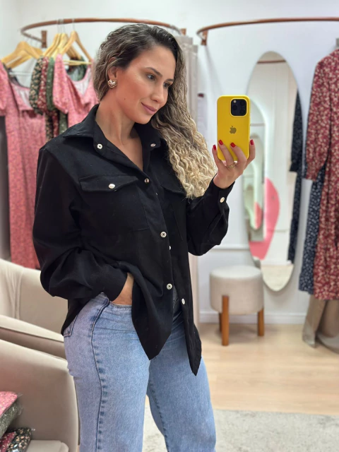 Jaqueta veludo preta