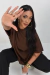 Camiseta Basic Oversized Galdora - Marrom na internet