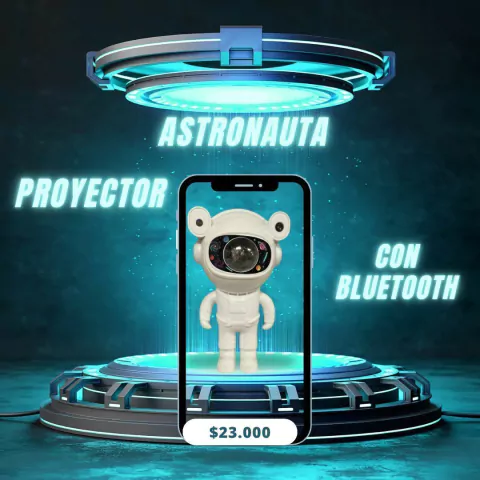 ASTRONAUTA PROYECTOR CON BLUETOOTH (GALAXIA-AURORAS BOREALES- LUNA Y MUCHO MAS)