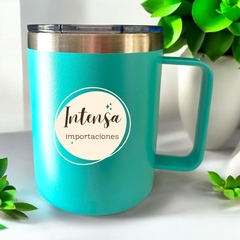 TAZA TERMICA 350ml DOBLE CAPA DE ACERO INOXIDABLE CON TAPA STRAW - tienda online