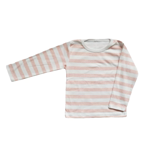 Remera M/L Rayada Rosa y Blanca - comprar online