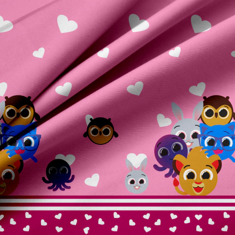 Tecido Oxfordine Estampado - Barrado Duplo 2064551705683