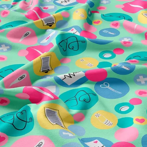 Tecido Oxfordine Estampado - Profissões 2016322212005