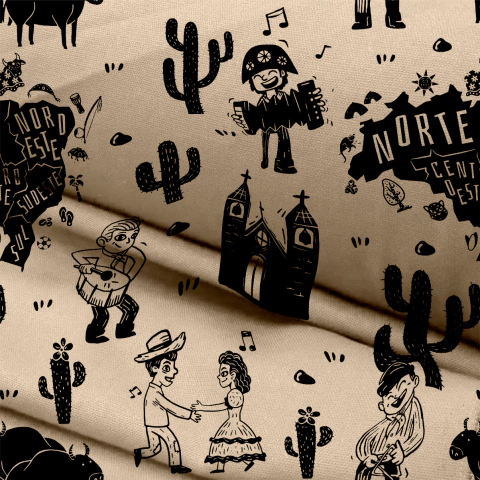 Tecido Oxfordine Estampa Junina 2001445403003