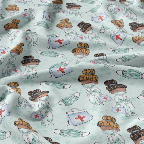 Tecido Oxfordine Estampado - Profissões 2096596362903