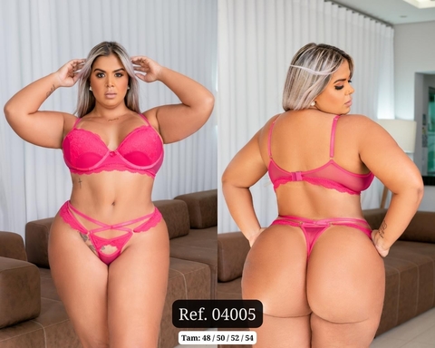 CONJUNTO EM TULE E RENDA C/ BOJO , CALCINHA C/