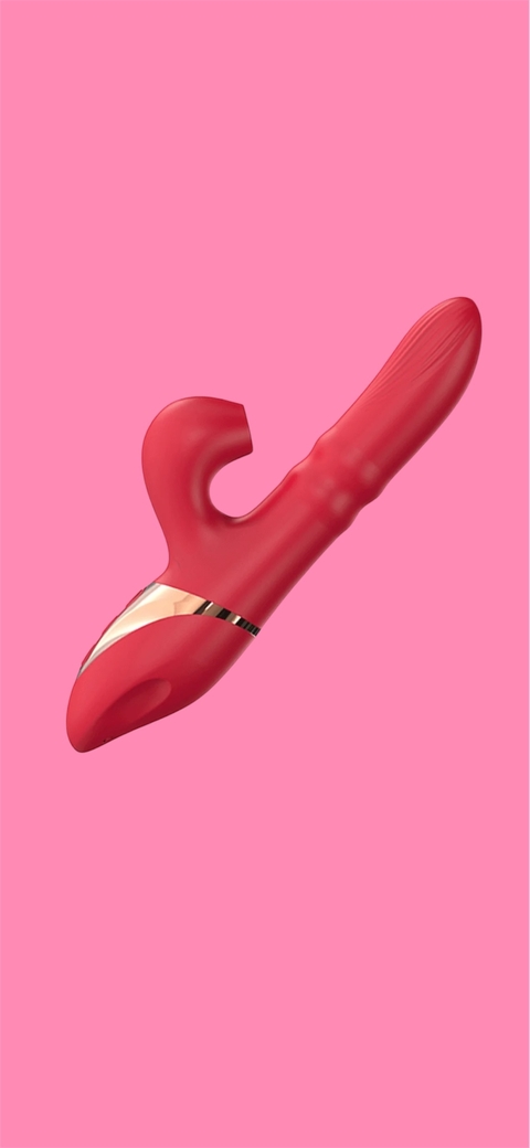 Vibrador com Esferas Sobe e Desce e Sugador de Clitóris