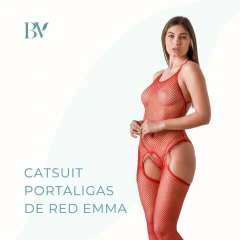 Catsuit portaligas de red con aberturas laterales - comprar online