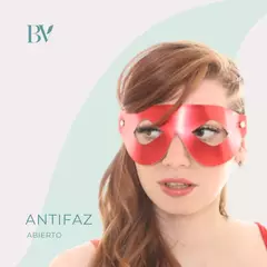 Antifaz abierto rojo metalizado