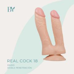 Dildo de doble penetración con ventosa (13 x 3,5 cm)