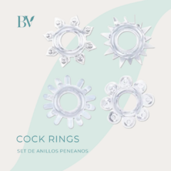 Set de anillos peneanos texturados