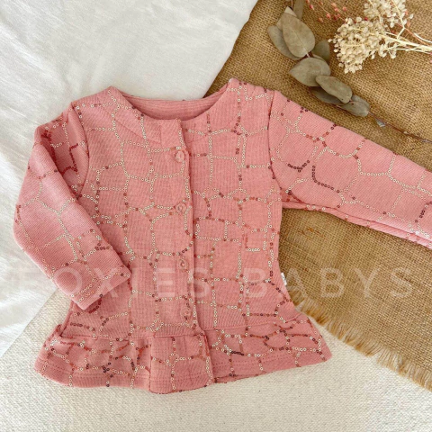 Saquito de lanilla bordado lentejuelas, Leticia Rosa - comprar online