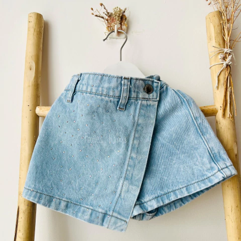 Short Pollera de Jean con strass - comprar online